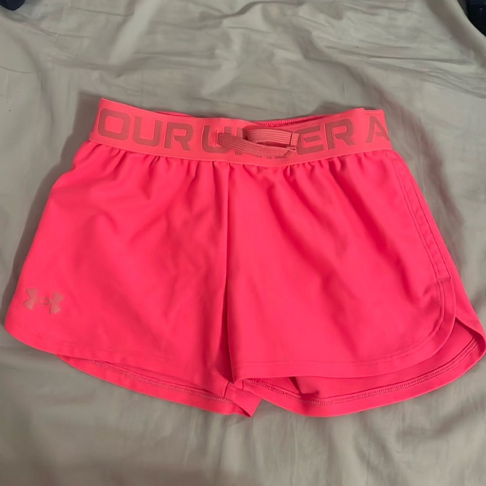 Pink kids Under Armour shorts